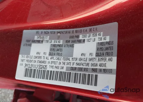 2018 Toyota Yaris Ia z USA, uszkodzony, nr VIN 3MYDLBYVXJY302425